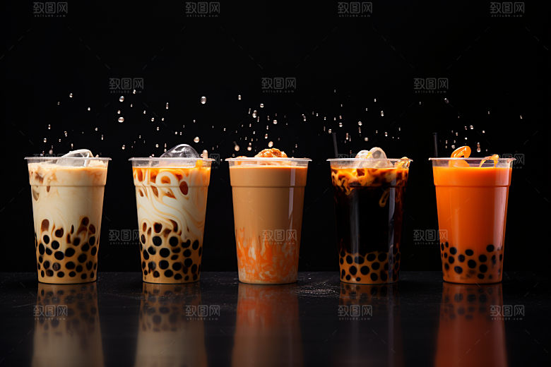 奶茶卡路里广告摄影图