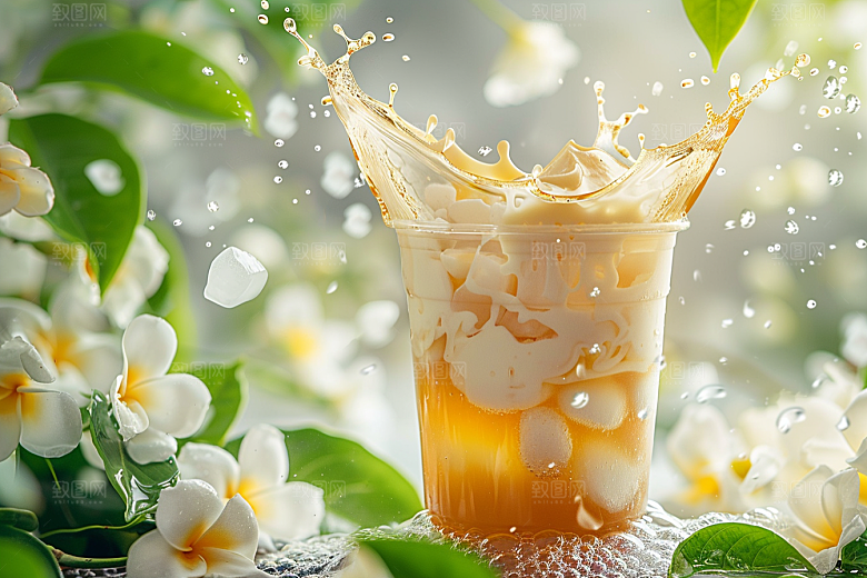 奶茶果茶卡路里摄影图