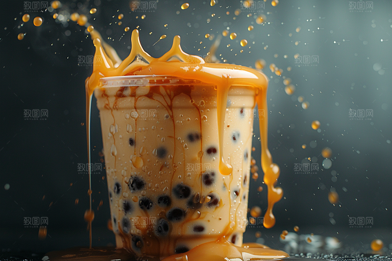 奶茶卡路里温暖摄影图