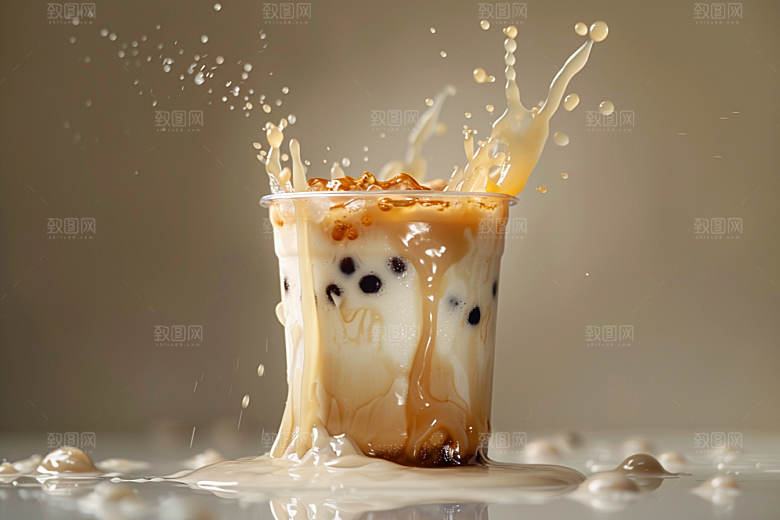 奶茶果茶饮品摄影图