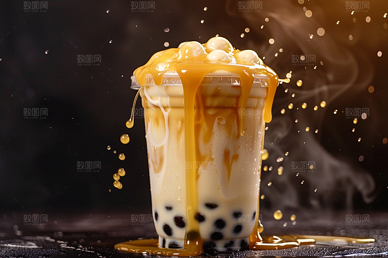 奶茶生活温暖摄影图