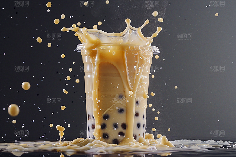 奶茶温暖休闲摄影图