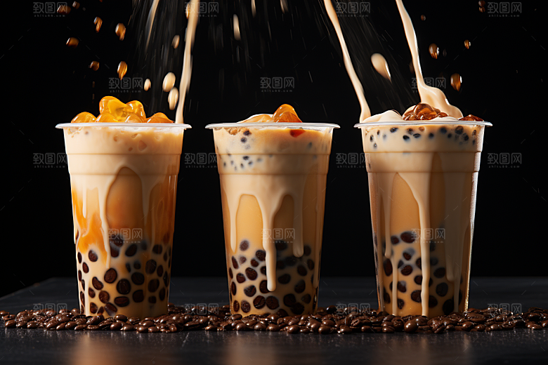 奶茶甜品饮料摄影图