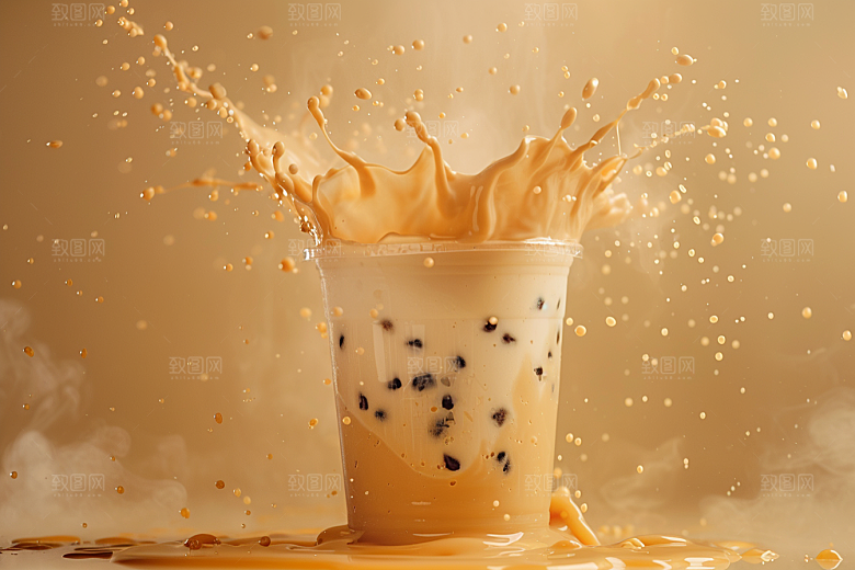 奶茶果茶温暖摄影图