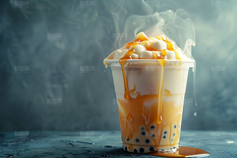 奶茶饮品甜品摄影图