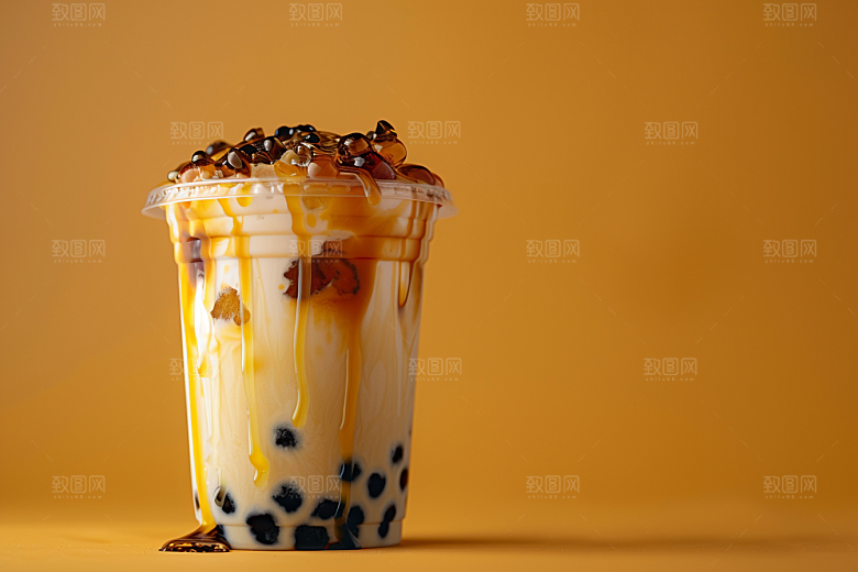 奶茶果茶卡路里摄影图