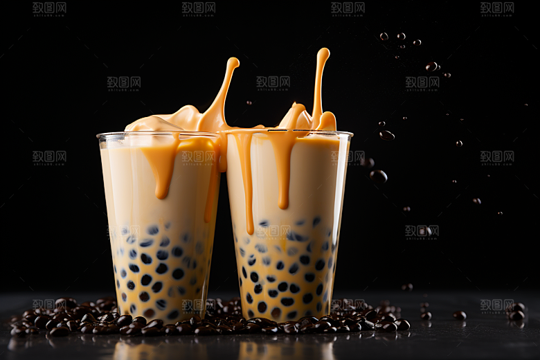 奶茶果茶广告摄影图