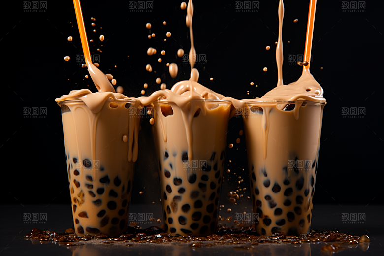 奶茶休闲甜品摄影图