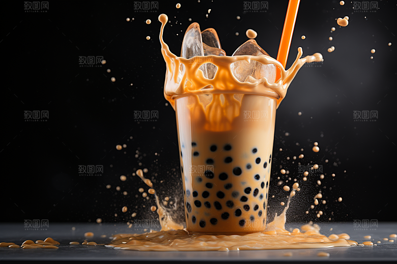 奶茶果茶休闲摄影图