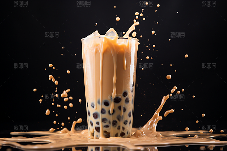 奶茶广告美味摄影图