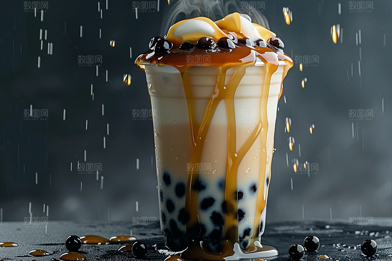 奶茶饮品温暖摄影图