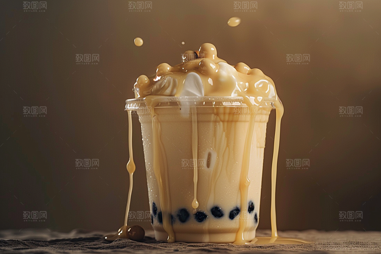 奶茶广告温暖摄影图