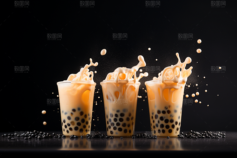 奶茶饮品果茶摄影图