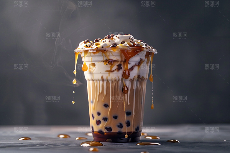 奶茶果茶饮品摄影图
