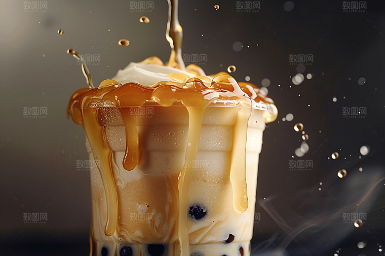 奶茶饮料美味摄影图