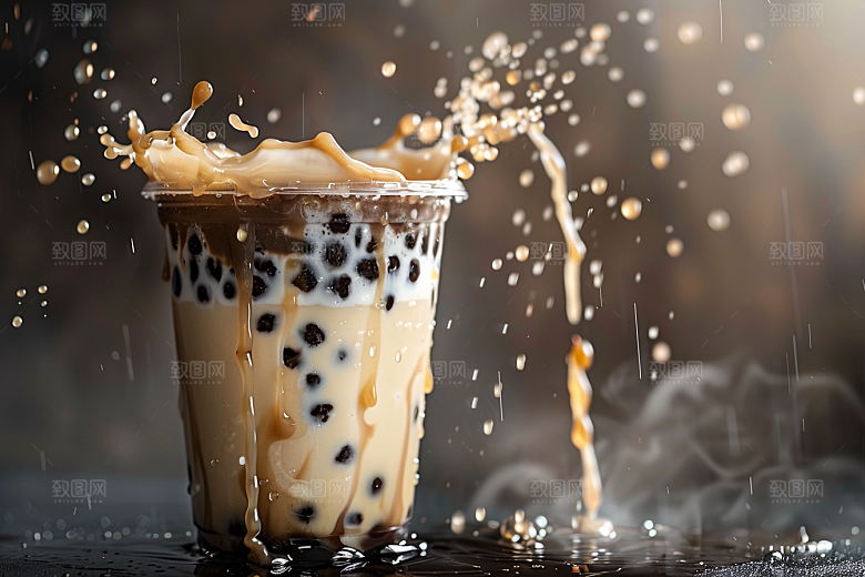 奶茶果茶温暖摄影图