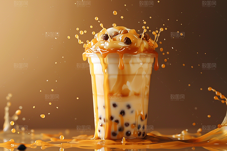 奶茶广告甜品摄影图