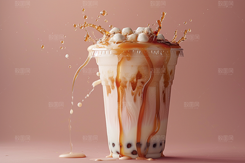 奶茶温暖生活摄影图