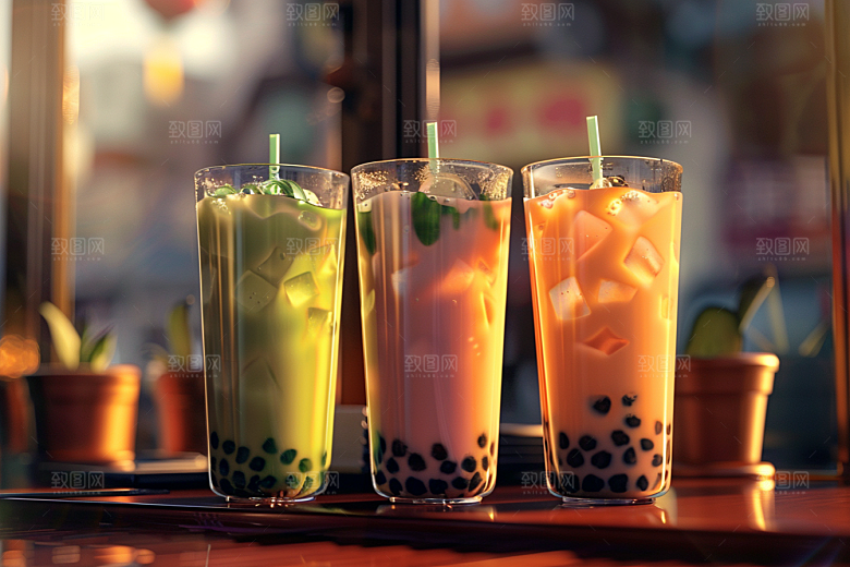 奶茶饮料卡路里摄影图