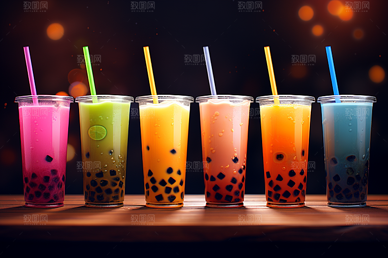 奶茶饮料休闲摄影图