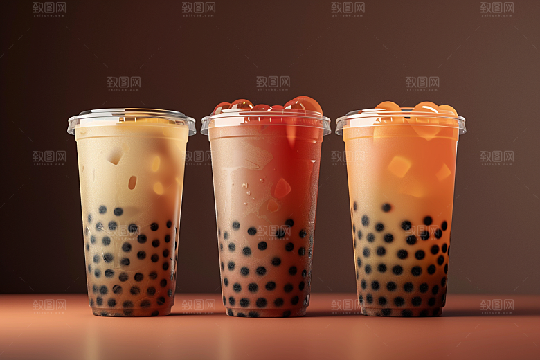奶茶果茶甜品摄影图