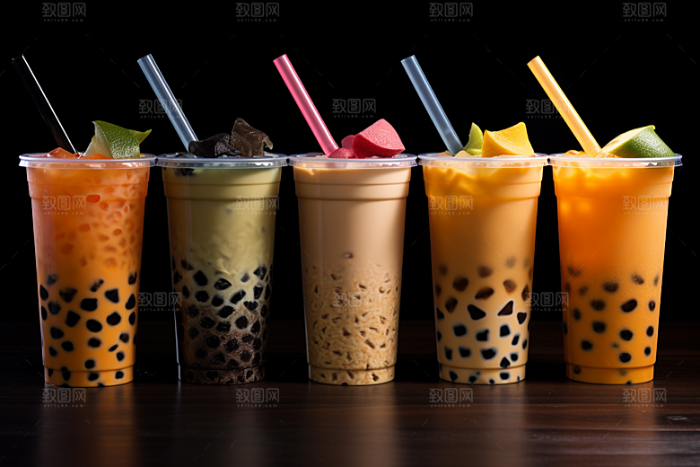 奶茶甜品果茶摄影图