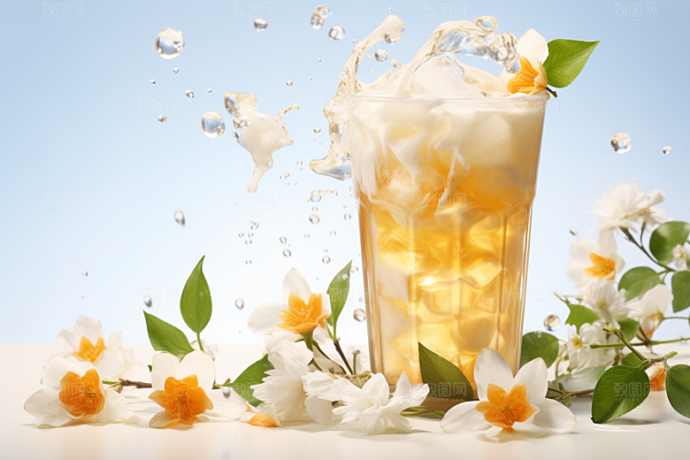 奶茶广告甜品摄影图