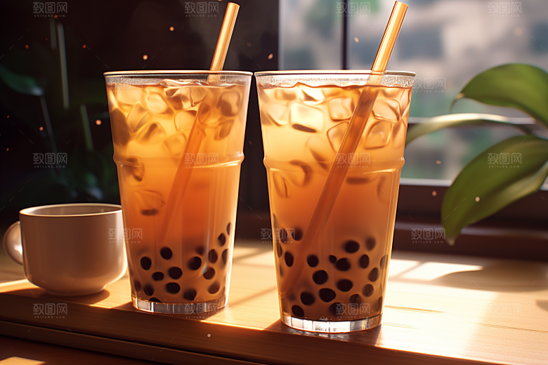 奶茶果茶广告摄影图