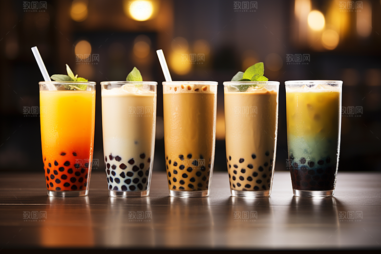 奶茶温暖果茶摄影图