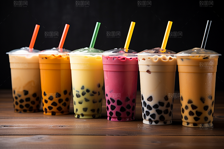 奶茶美味果茶摄影图