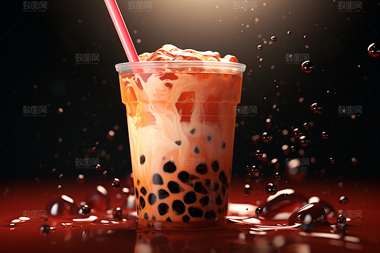 奶茶甜品卡路里摄影图