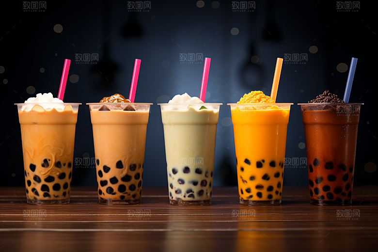 奶茶果茶饮品摄影图
