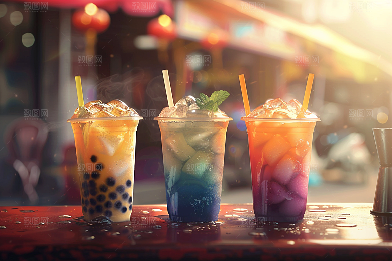 奶茶温暖美味摄影图