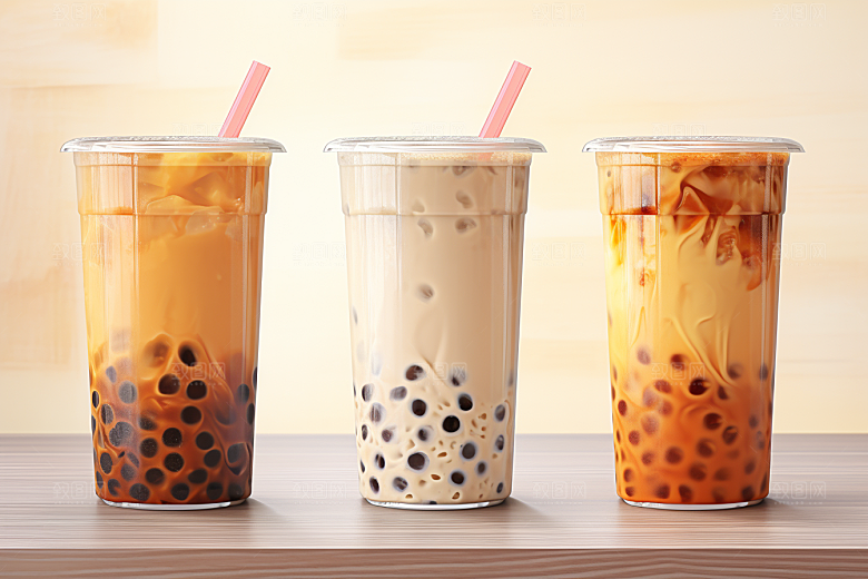奶茶美味甜品摄影图