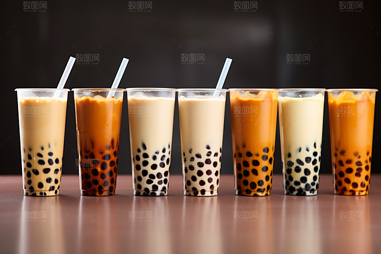 奶茶饮品甜品摄影图