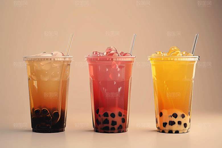 奶茶果茶广告摄影图