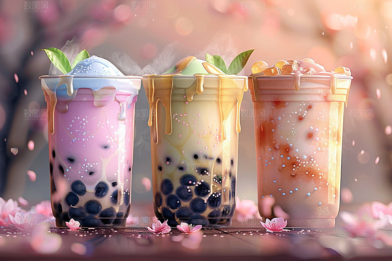 奶茶高清美味摄影图