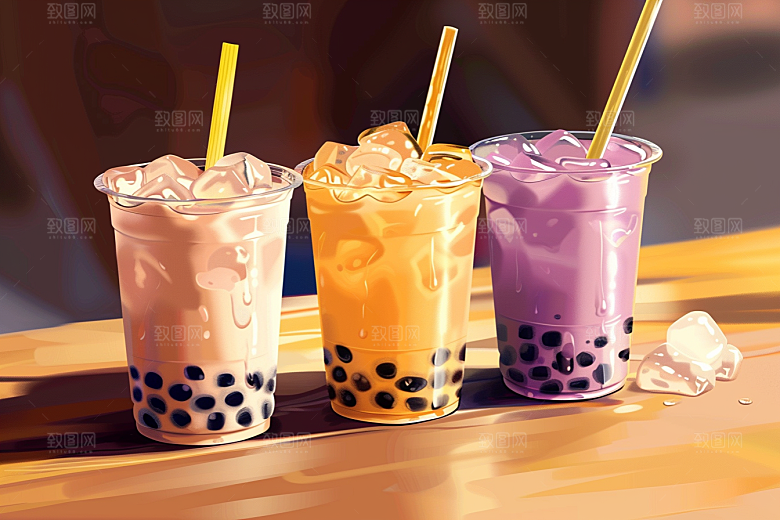 奶茶甜品温暖摄影图
