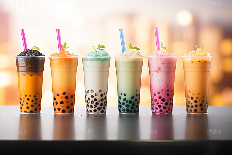 奶茶果茶饮品摄影图