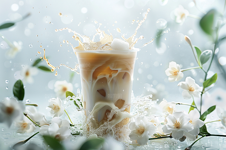 奶茶美味广告摄影图