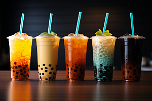 奶茶饮品果茶摄影图