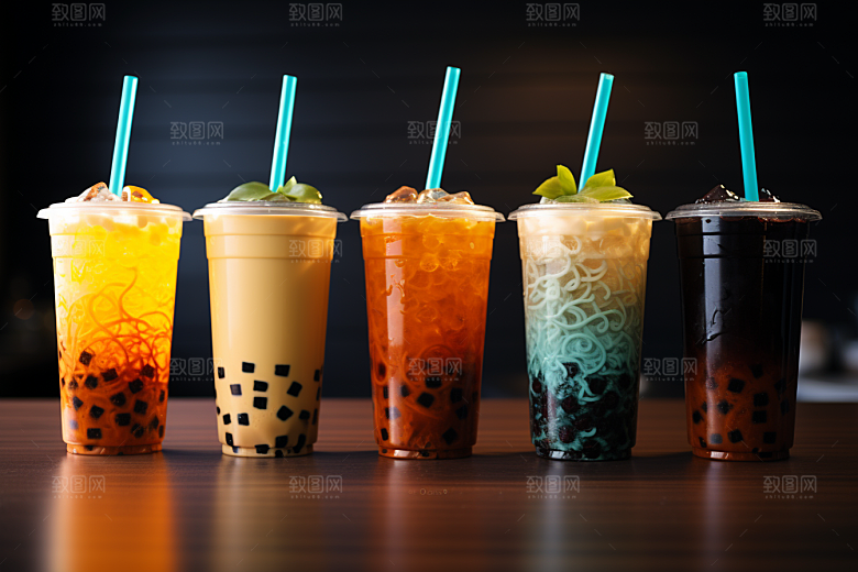 奶茶饮品果茶摄影图