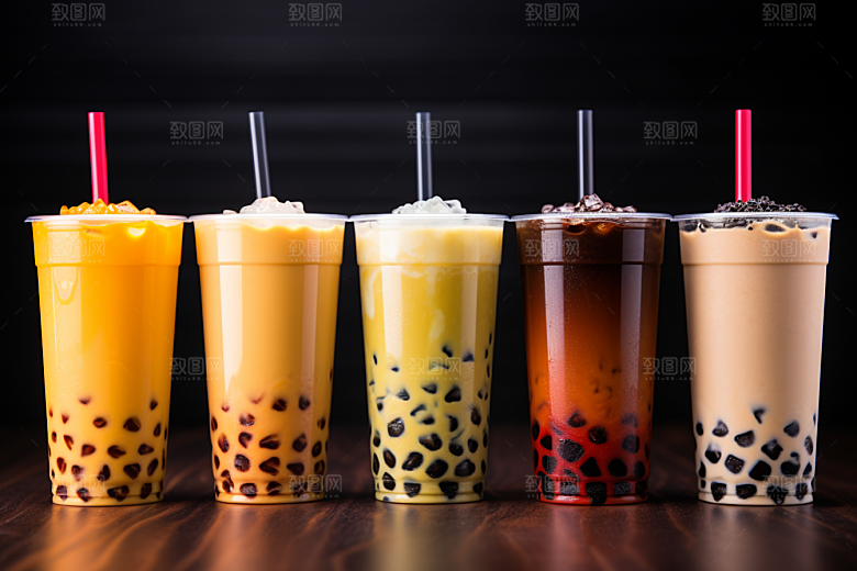 奶茶卡路里果茶摄影图
