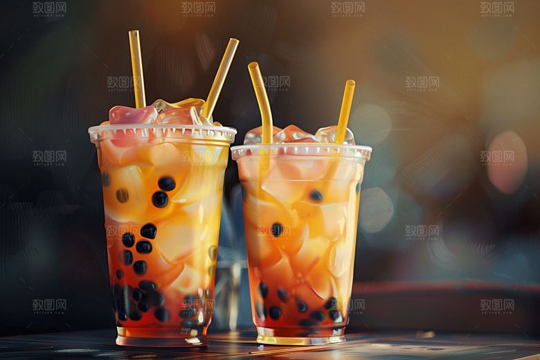 奶茶饮品休闲摄影图