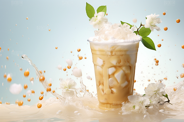 奶茶温暖饮品摄影图