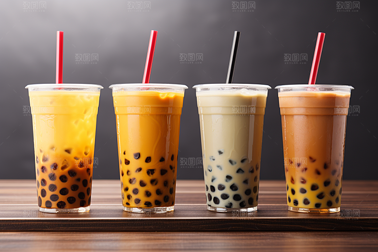 奶茶甜品饮品摄影图