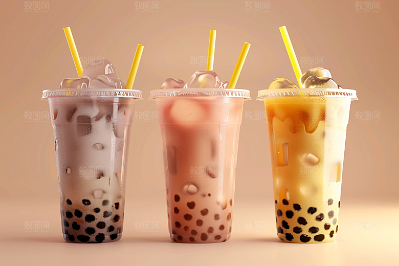 奶茶果茶广告摄影图