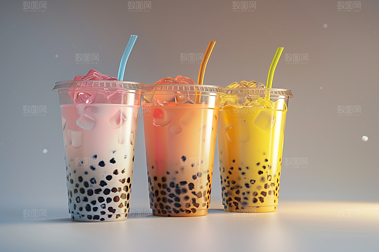 奶茶卡路里广告摄影图