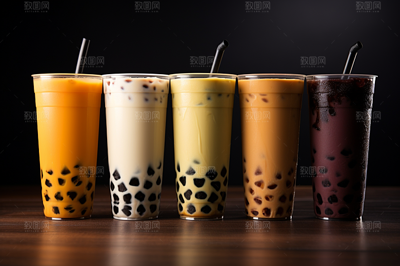 奶茶甜品广告摄影图