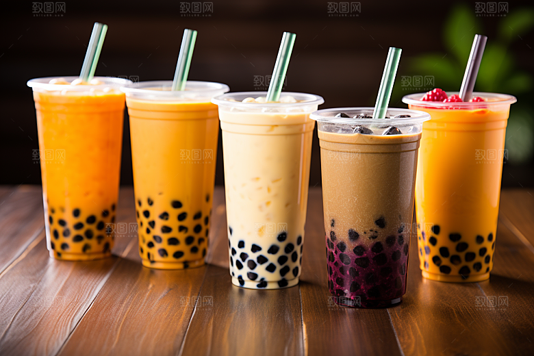 奶茶饮料果茶摄影图